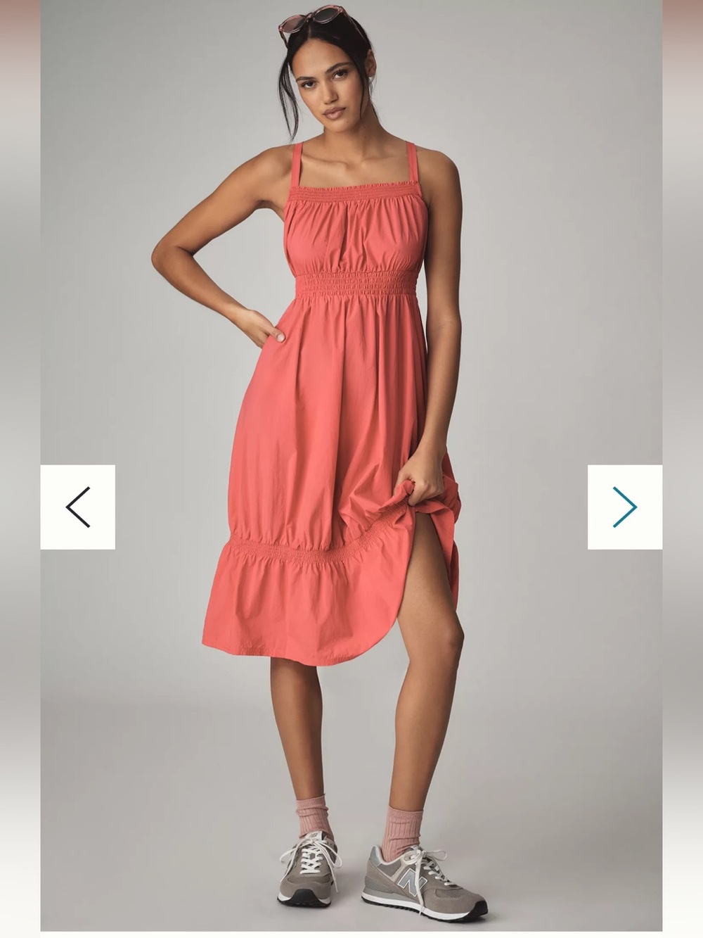 EUC Anthropologie Daily Practice Tiered High-Low Midi Dress